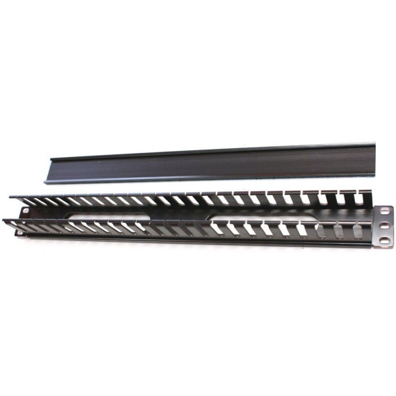 Triton 19" vyvaz. panel 2U jednostranná plast. lišta BK