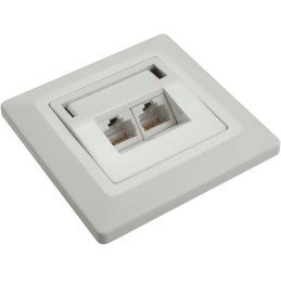 Solarix SX9-2-6-STP-WH Ethernetová Zásuvka pod omítku 2xRJ45 STP c6