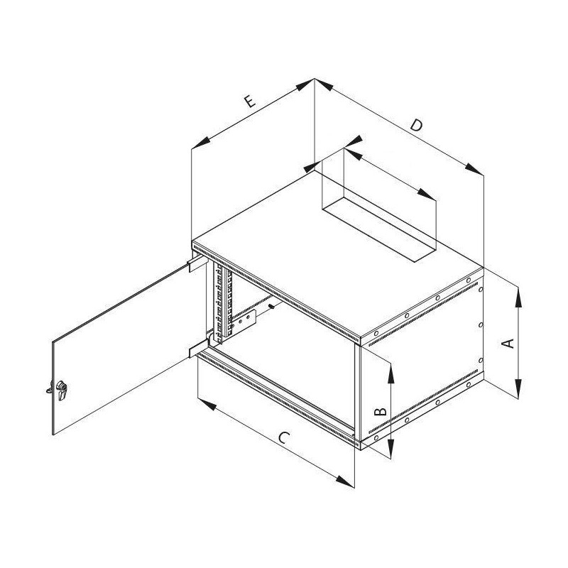 Triton 19" rozvaděč jednodílný 4U/400mm, rozebraný DeltaX plech dveře