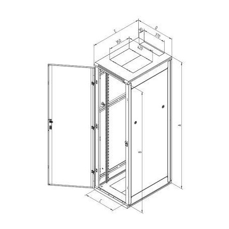 Triton 19" rozvaděč stojanový 18U/600x800, plechové dveře