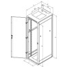 Szafa rack Triton 19" 18U/600x800, drzwi z blachy
