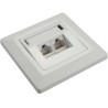 Solarix zásuvka CAT6 UTP 2 x RJ45 pod omítku bílá SX9