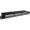 Solarix Patch panel 24 x RJ45 CAT6 STP čierny 1U