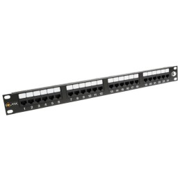 Solarix Patch panel  24 x RJ45 CAT6 UTP 350 MHz černý 1U