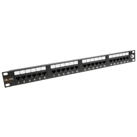 Solarix Patch panel  24 x RJ45 CAT6 UTP 350 MHz černý 1U