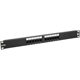 Solarix 19" Patch panel 12 x RJ45 CAT5E UTP 150 MHz černý 1U, SX12-5E-UTP-BK