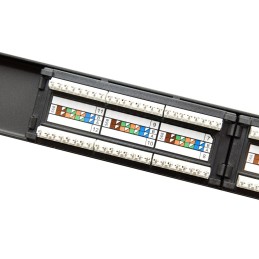 Solarix 19" Patch panel 12 x RJ45 CAT5E UTP 150 MHz černý 1U, SX12-5E-UTP-BK