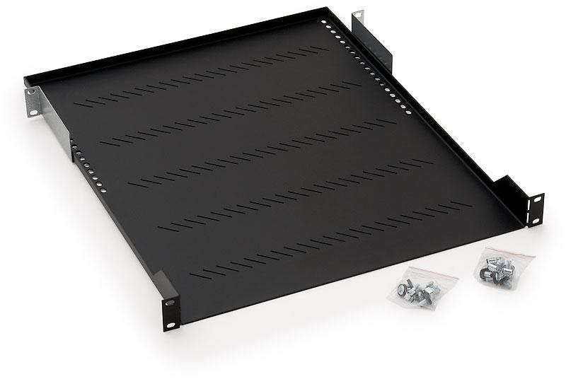 Triton Polička s perforáciou 1U/750mm, čierna, 40Kg nosnosť