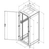 Triton 19" rozvádzač stojanový 32U/800x900, rozoberateľný, perforované predné dvere