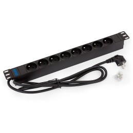 Triton 19" zásuvka 8xCZ ,3x1.5mm 2m kabel CZ-DE, RAL9005