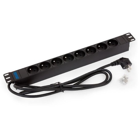 Triton 19" zásuvka 8xCZ ,3x1.5mm 2m kabel CZ-DE, RAL9005