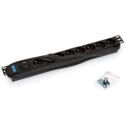 Triton 19',8xCZ zásuvka,bleskojistka,3x1.5mm 2m kabel CZ-DE, RAL9005