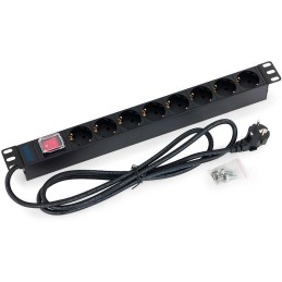 Triton 19',8xDE zásuvka,vypínač,3x1.5mm 2m kabel CZ-DE, RAL9005