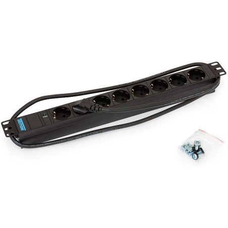 Triton 19',8xDE zásuvka,kontrolka,3x1.5mm 2m kabel CZ-DE, RAL9005