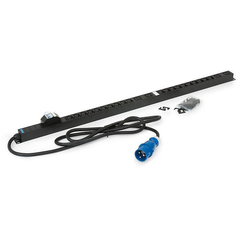 Triton 20xIEC C13 bezp.,4xIEC C19,2x16A jistič,3x6.0mm 3m kabel 32A IEC60309,RAL9005