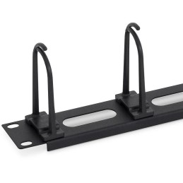 Triton 19" vyvazovací panel 1U, 5x háček velký zacvak. pro čtvrerc. otvor 9x9, oválné otvory