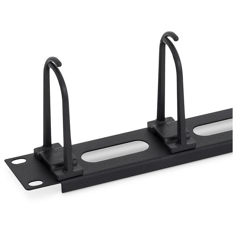 Triton 19" vyvazovací panel 1U, 5x háček velký zacvak. pro čtvrerc. otvor 9x9, oválné otvory