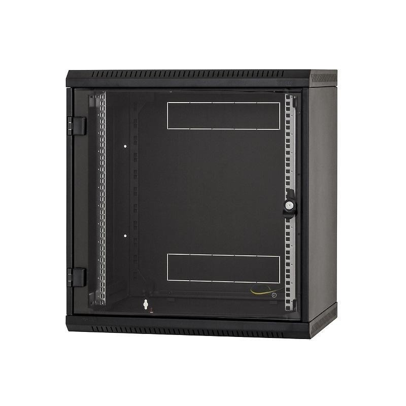 Triton 19" rozvaděč jednodílný 12U/500mm, celoskleněné dveře, černý
