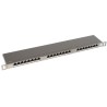 Solarix Patchpanel 24xRJ45 CAT5E STP mit Edelstahl-Montageschiene 0,5HE SX24HD-5E-STP-SL