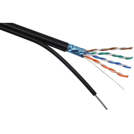 Solarix Kabel FTP PE drát c5e  venkovní, samonosný, 305m