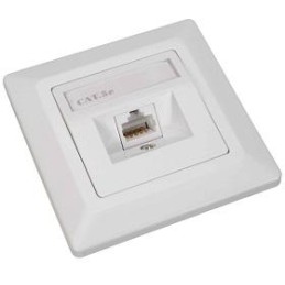 Solarix Eth.Zás. CAT5E UTP 1 x RJ45 pod omítku bílá  SX9-1-5E-UTP-WH