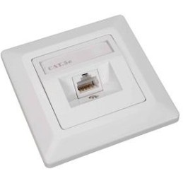 Solarix Eth.Zás. CAT5E STP 1 x RJ45 pod omítku bílá  SX9-1-5E-STP-WH