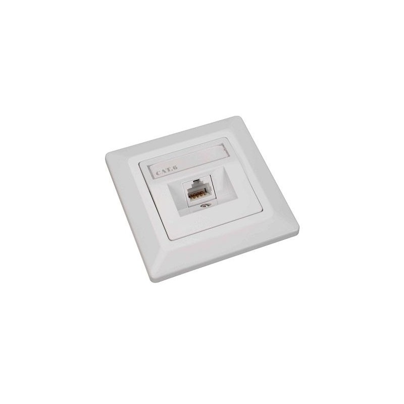 Solarix Eth.Zás. CAT6 UTP 1 x RJ45 pod omítku bílá  SX9-1-6-UTP-WH