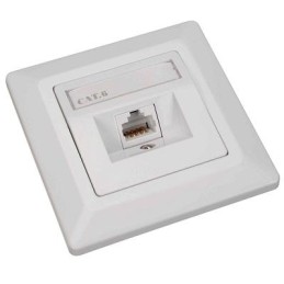 Solarix Eth.Zás. CAT6 STP 1 x RJ45 pod omítku bílá  SX9-1-6-STP-WH