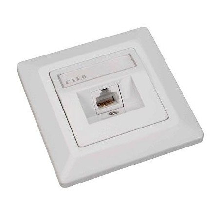 Solarix Eth.Zás. CAT6 STP 1 x RJ45 pod omítku bílá  SX9-1-6-STP-WH