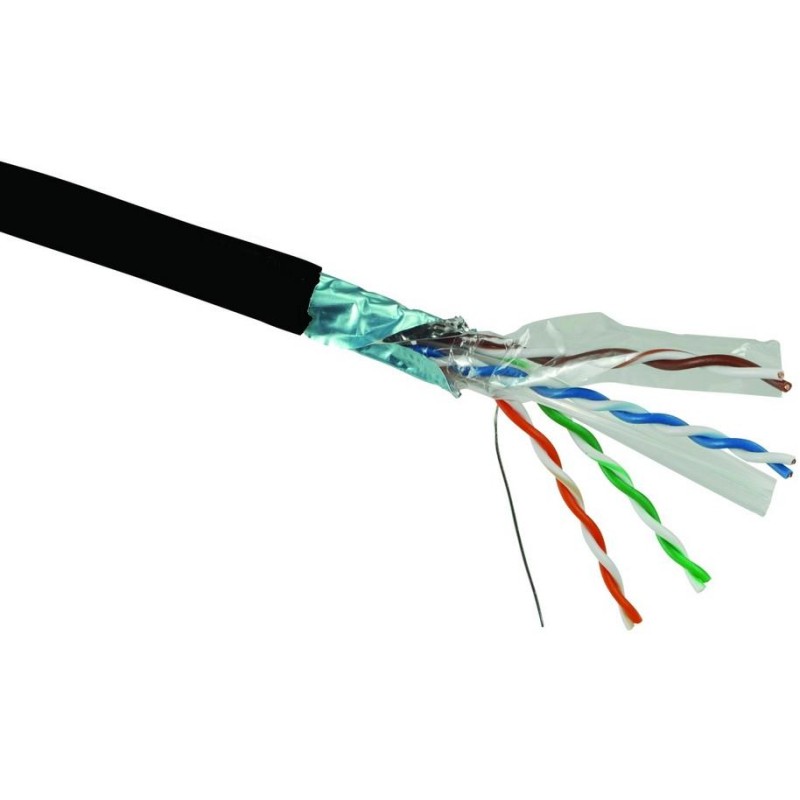 Solarix Kabel FTP PE drát c6 venkovní, 500m/špulka černý, SXKD-6-FTP-PE
