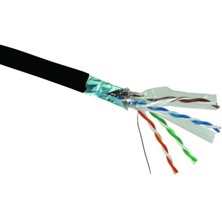 Solarix Kabel FTP PE drát c6 venkovní, 500m/špulka černý, SXKD-6-FTP-PE