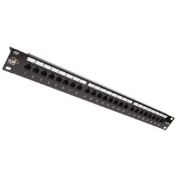 Solarix 19" Patch panel 24 x RJ45 CAT5E UTP 150 MHz černý 1U,  SX24-5E-UTP-BK