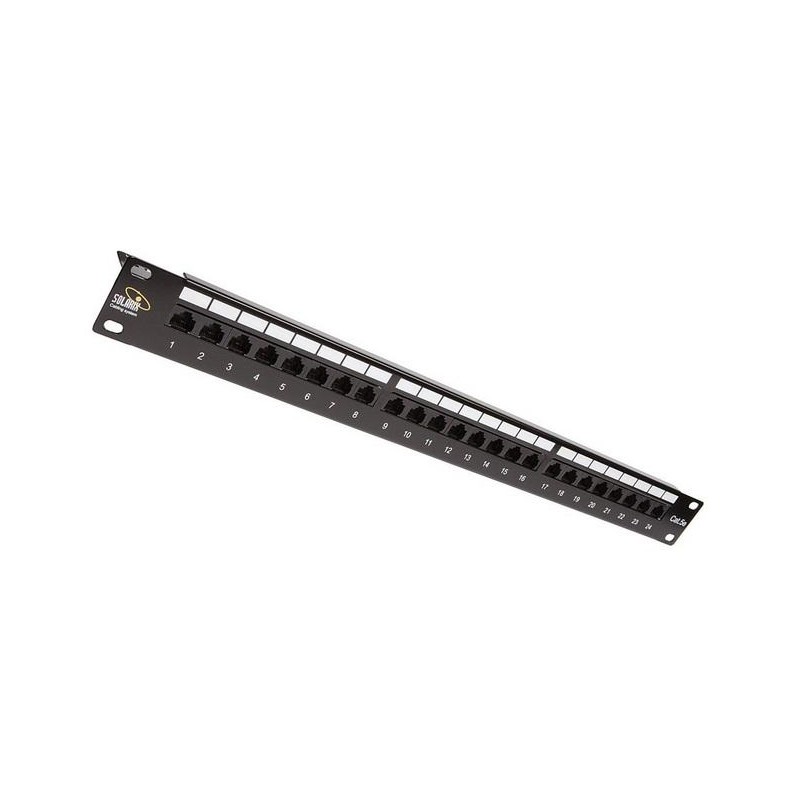 Solarix 19" Patch panel 24 x RJ45 CAT5E UTP 150 MHz černý 1U,  SX24-5E-UTP-BK