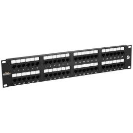 Solarix 19" Patch panel 48 x RJ45 CAT5E UTP 150 MHz černý 2U,  SX48-5E-UTP-BK