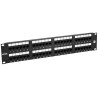 Solarix 19" Patch panel 48 x RJ45 CAT5E UTP 150 MHz černý 2U,  SX48-5E-UTP-BK