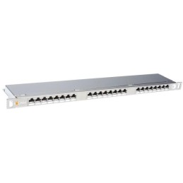 Solarix 19" Patch panel 24xRJ45 CAT6 STP s vyvaz.lištou nerez 0,5U, SX24HD-6-STP-SL