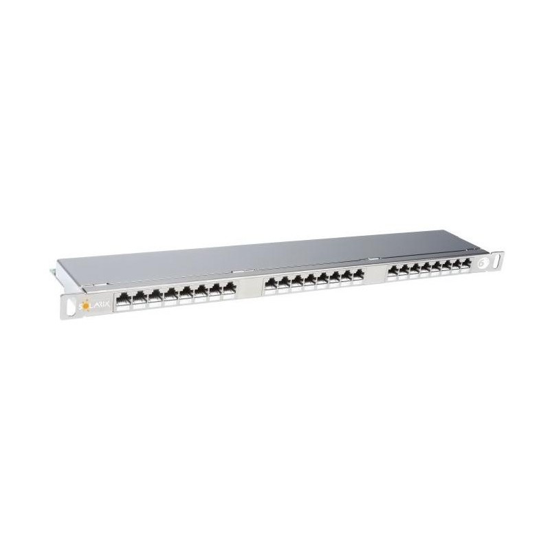 Solarix 19" Patch panel 24xRJ45 CAT6 STP s vyvaz.lištou nerez 0,5U, SX24HD-6-STP-SL