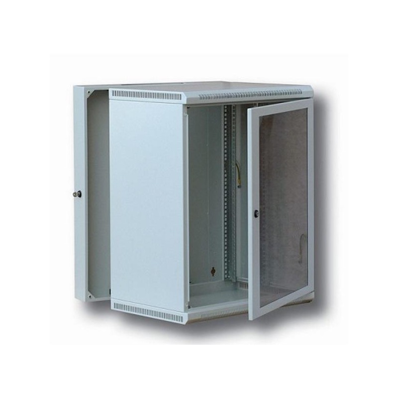 Solarix Atrack 19" rozvaděč LC-13 dvoudílný 12U/500mm celoskleněné dveře RAL 7035