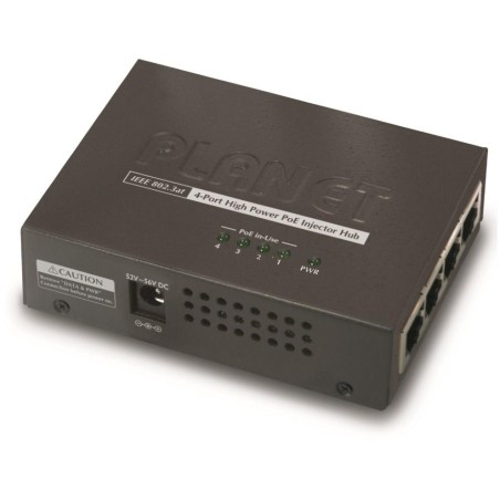 Planet HPOE-460 PoE injektor, 4x 1Gbps PoE 802.3at 30/120 W