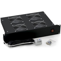 Triton 19" horizontální ventilační jednotka, 4 ventilátory, 2U, 220 V / 60 W, bimetalový termostat