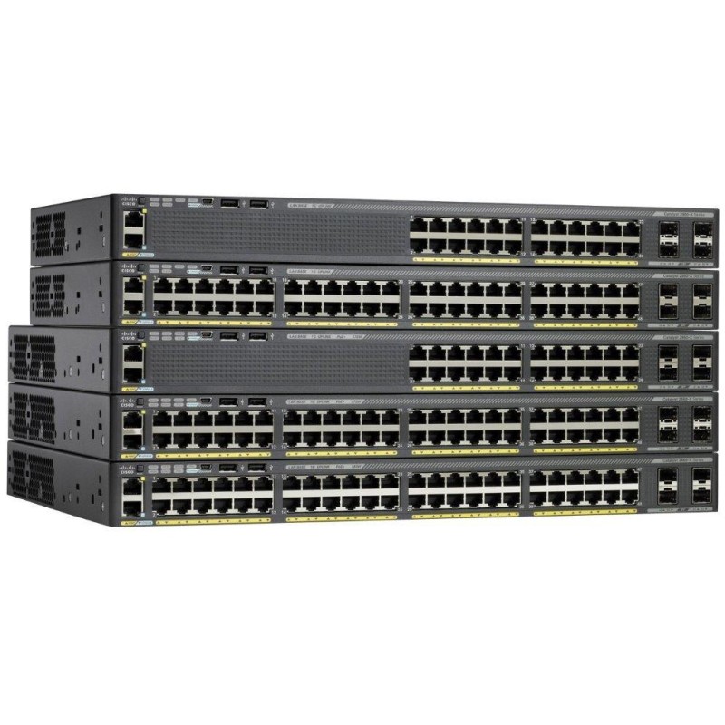 Cisco Catalyst C2960X-48FPS-L switch, 48x 10/100/1000 + 4x SFP, PoE 740W, L3