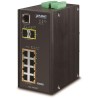 Przełącznik przemysłowy L3 Planet IGS-10020PT, 8x1Gb, 2x2.5Gb SFP, 8x PoE 802.3at 240W, 48-54VDC, -40~75°C, IP30