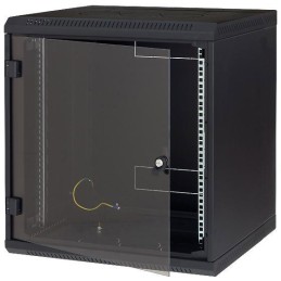 Triton 19" rozvaděč jednodílný 9U/400mm, celoskleněné dveře, černý