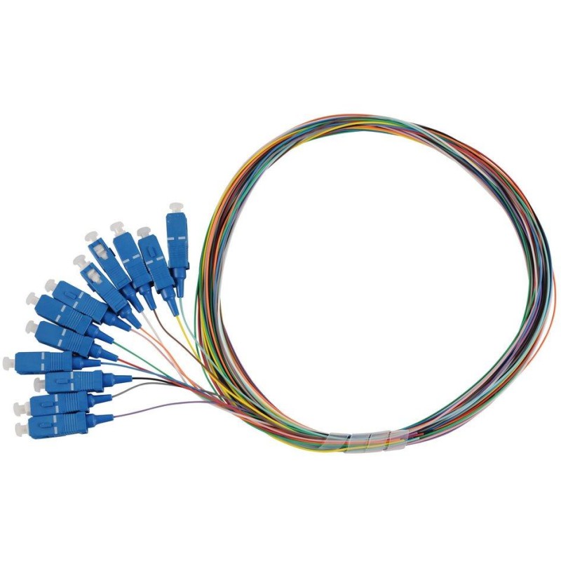 Solarix pigtail SC pc, SM 09/125, 1,5m, balení 12ks barevně rozlišeno,  SXPI-SC-PC-OS-1,5M-12PCK