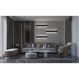 IMMAX NEO LÍNEA SMART nástěnné svítidlo 76cm 40W černé Zigbee 3.0, TUYA