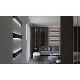 IMMAX NEO LÍNEA SMART nástěnné svítidlo 76cm 40W černé Zigbee 3.0, TUYA