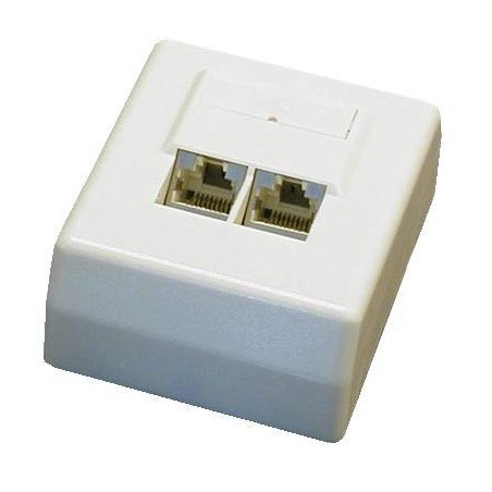 DATACOM Datová zásuvka STP CAT5E 2xRJ45 na omítku 45st. bílá