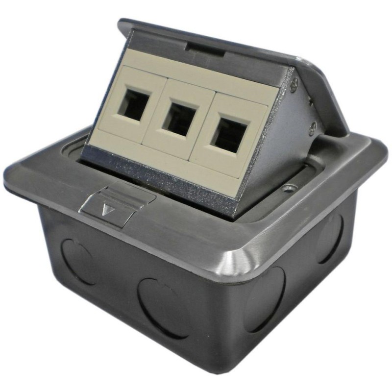 DATACOM Datová zásuvka  PODLAHOVÁ  neosazená (3xRJ45)