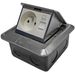 DATACOM Datová zásuvka  PODLAHOVÁ  UTP CAT5E (1xRJ45+1x230V)