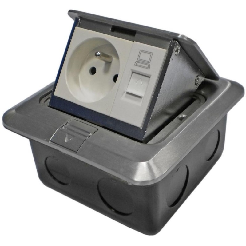 DATACOM Datová zásuvka  PODLAHOVÁ  UTP CAT5E (1xRJ45+1x230V)